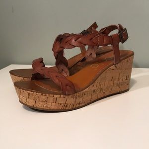 Nicole Cork and Leather Sandals 8 1/2